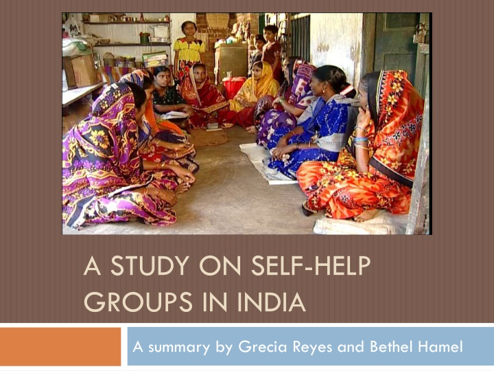 a study on self help groups in india n.w