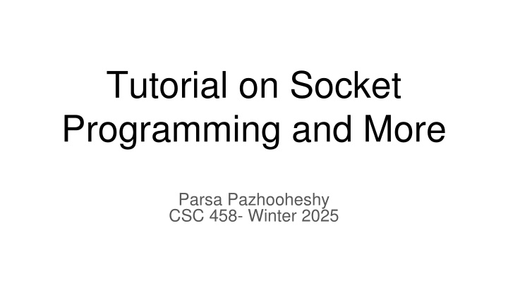 tutorial on socket programming and more n.w