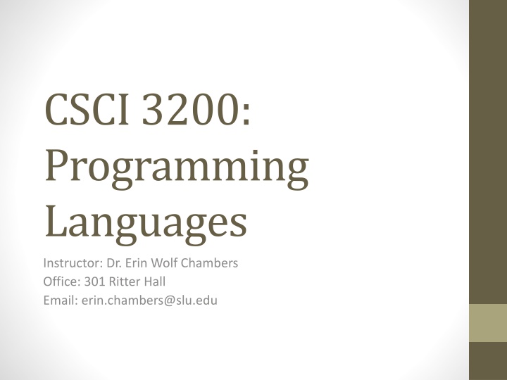 csci 3200 programming languages n.w