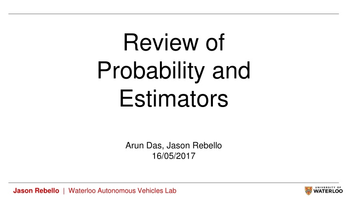review of probability and estimators n.w