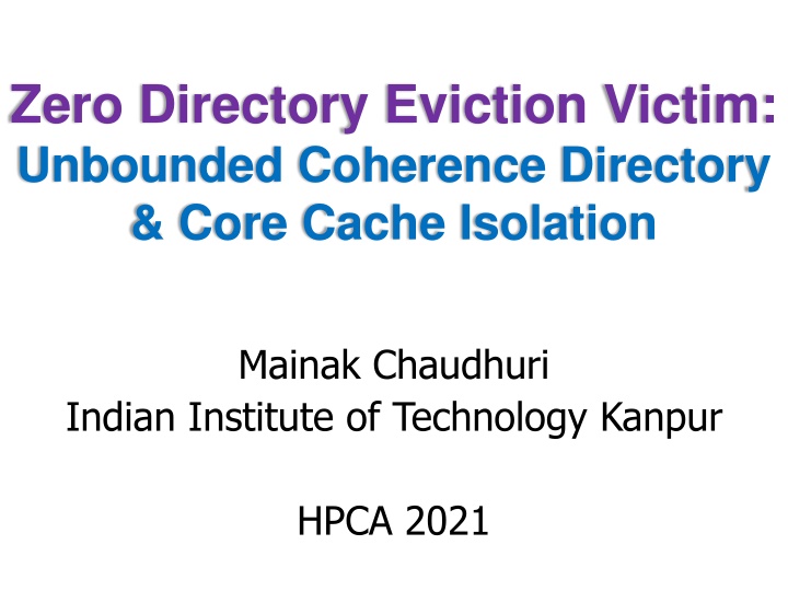 zero directory eviction victim unbounded n.w
