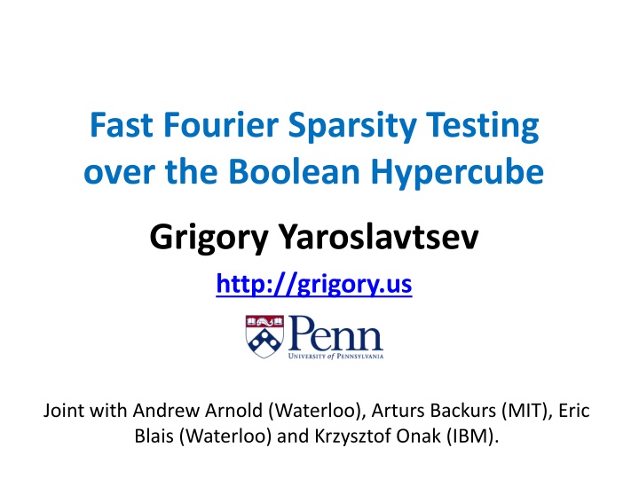 fast fourier sparsity testing over the boolean n.w