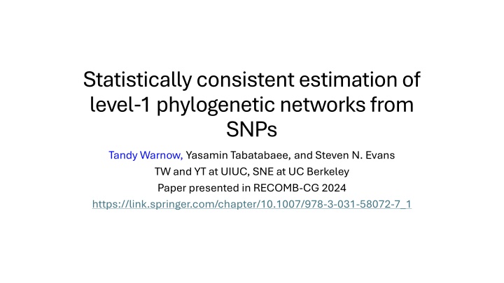 statistically consistent estimation of level n.w