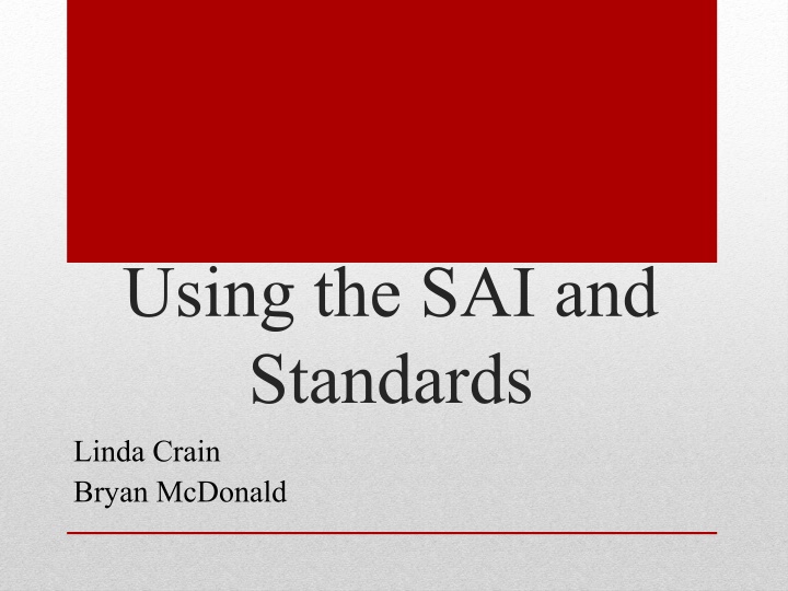 using the sai and standards n.w