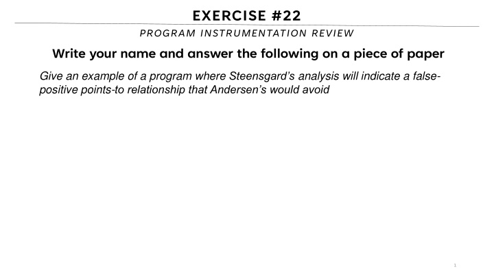 exercise 22 program instrumentation review write n.w