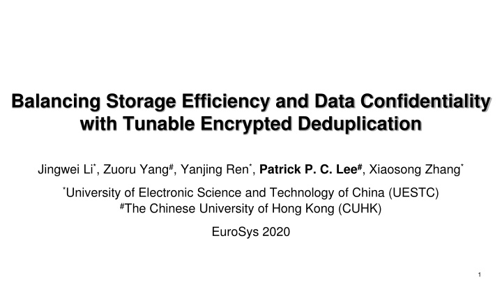 balancing storage efficiency and data n.w