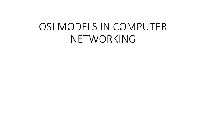 osi models in computer networking n.w