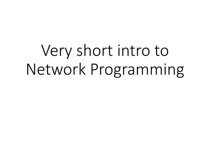 very short intro to network programming n.w