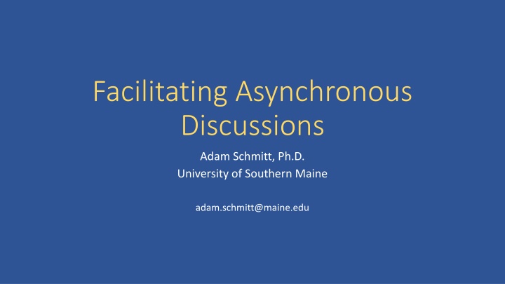 facilitating asynchronous discussions n.w