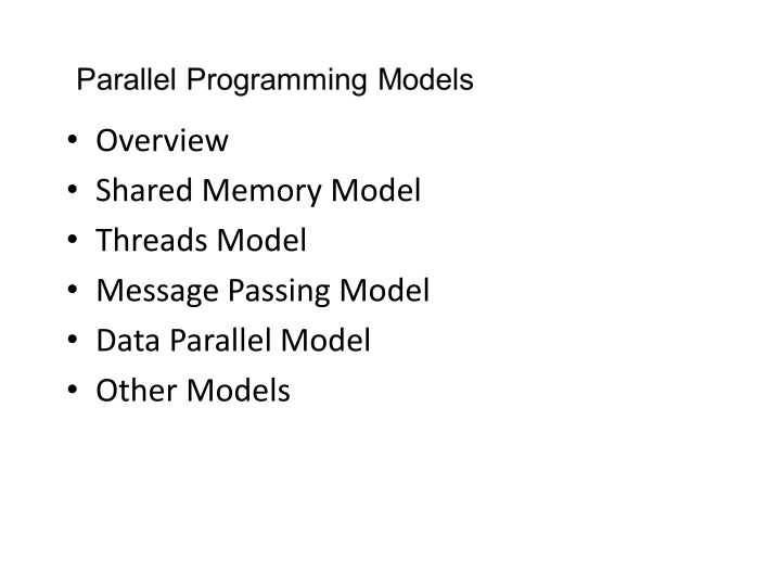 overview shared memory model threads model n.w