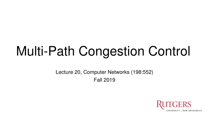multi path congestion control n.w