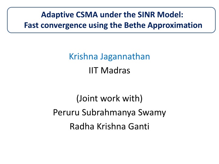 adaptive csma under the sinr model fast n.w