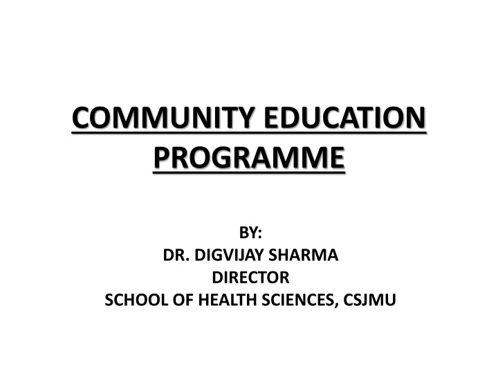 community education programme n.w