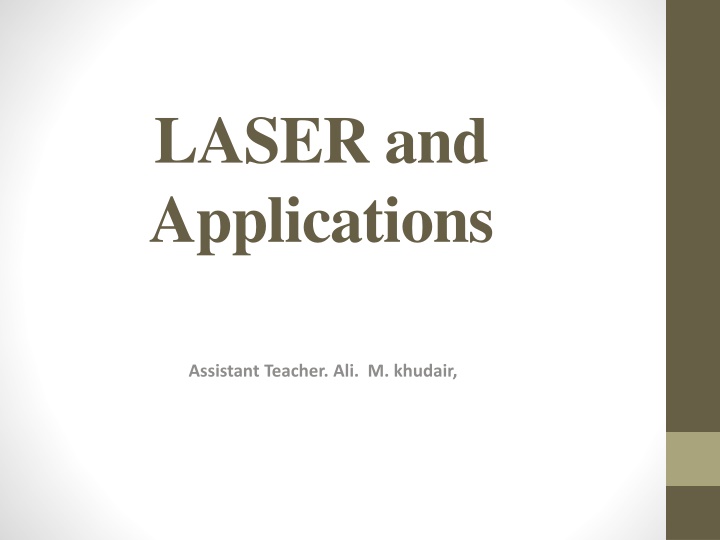 laser and applications n.w