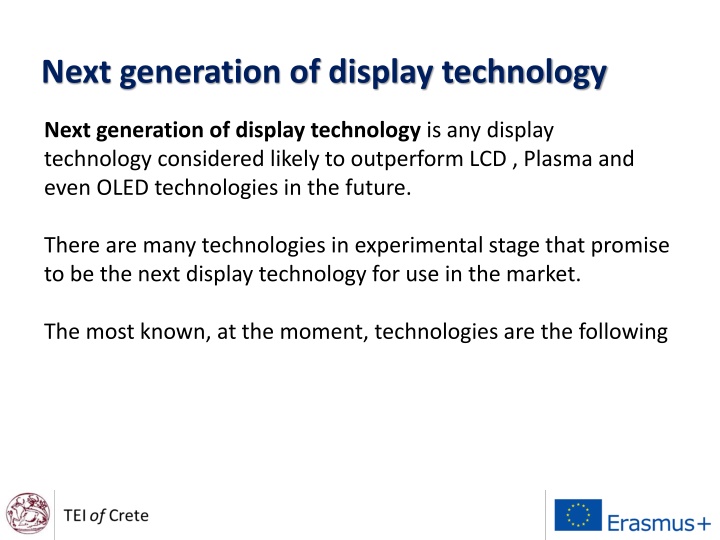 next generation of display technology n.w