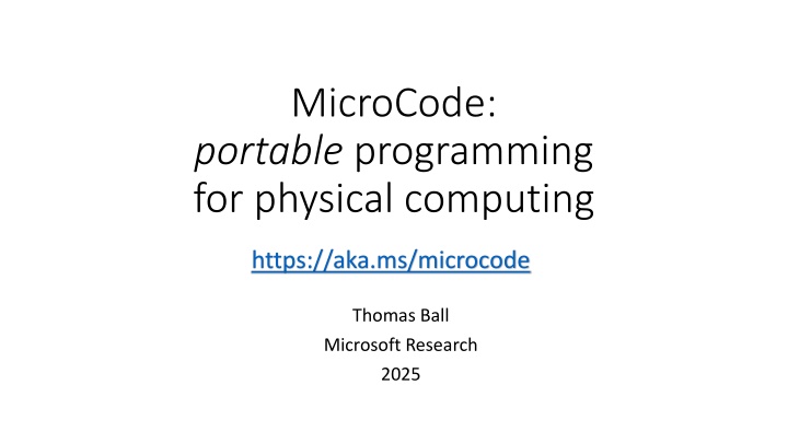 microcode portable programming for physical n.w