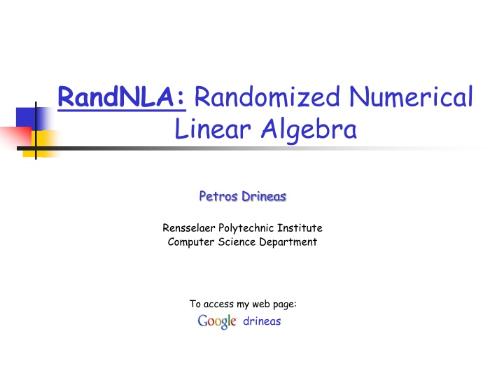 randnla randomized numerical linear algebra n.w