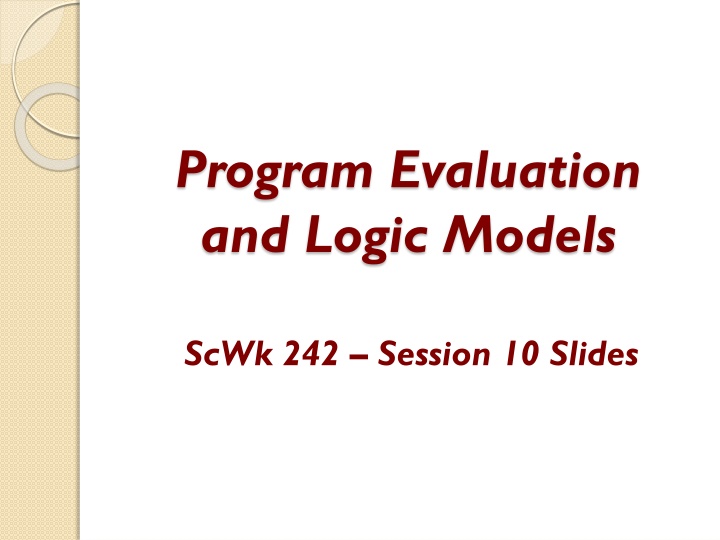 program evaluation and logic models n.w
