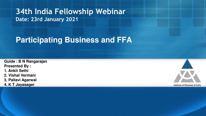 34th india fellowship webinar date 23rd january n.w
