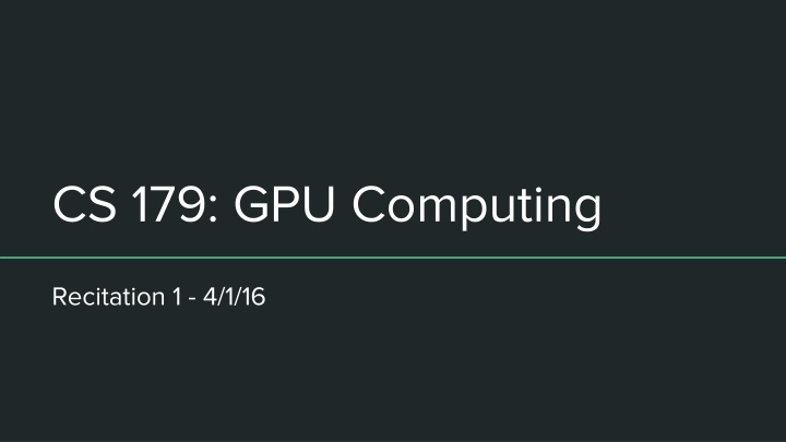 cs 179 gpu computing n.w