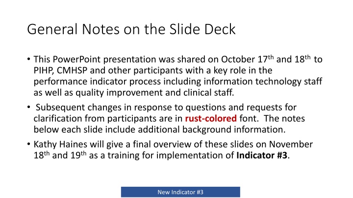 general notes on the slide deck n.w