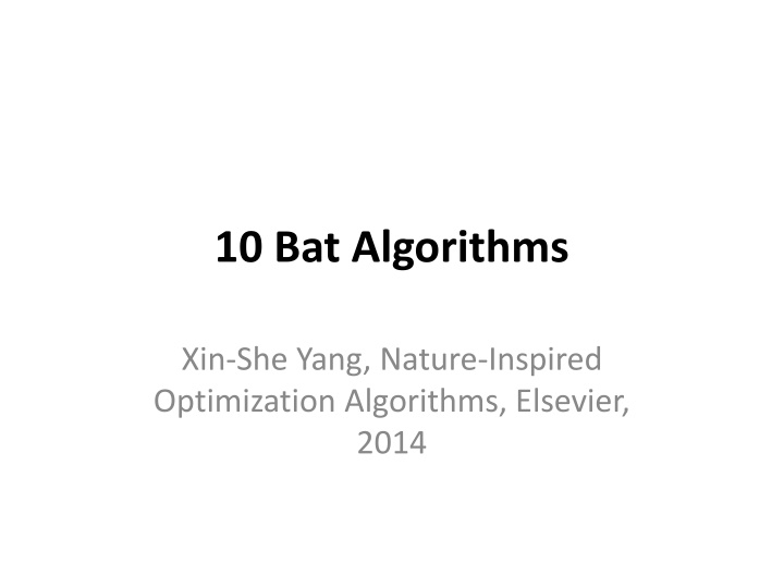 10 bat algorithms n.w