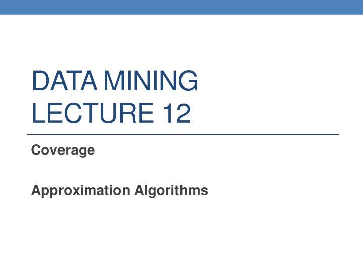 data mining lecture 12 n.w