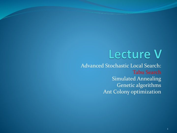 advanced stochastic local search n.w