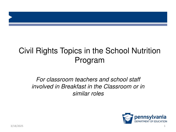 civil rights topics in the school nutrition n.w