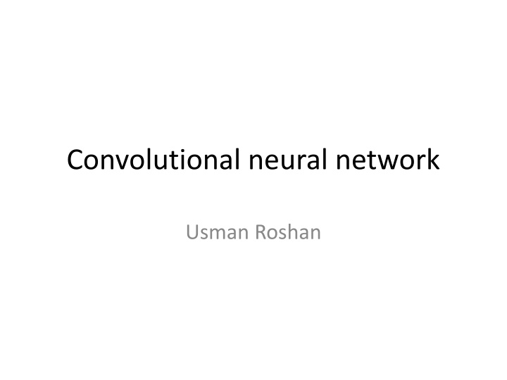 convolutional neural network n.w