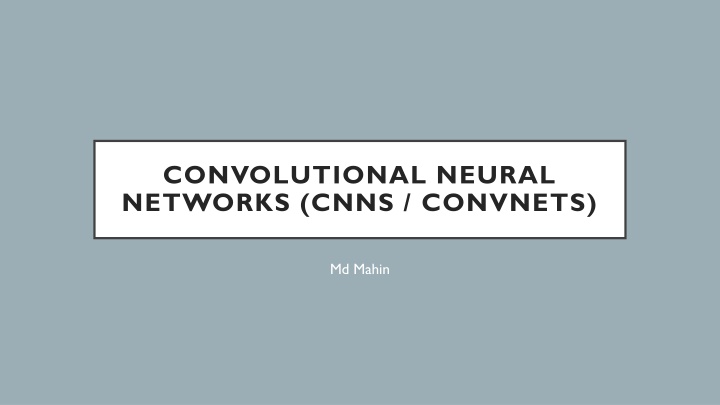 convolutional neural networks cnns convnets n.w