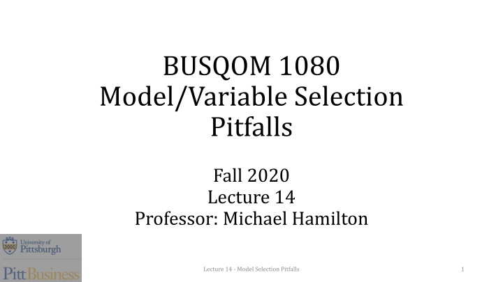 busqom 1080 model variable selection pitfalls n.w