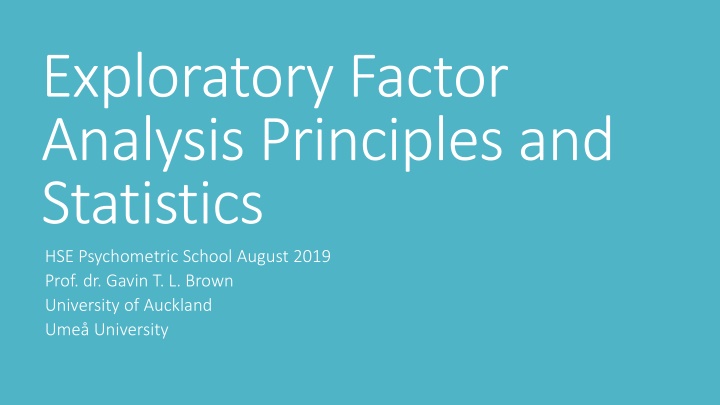 exploratory factor analysis principles n.w