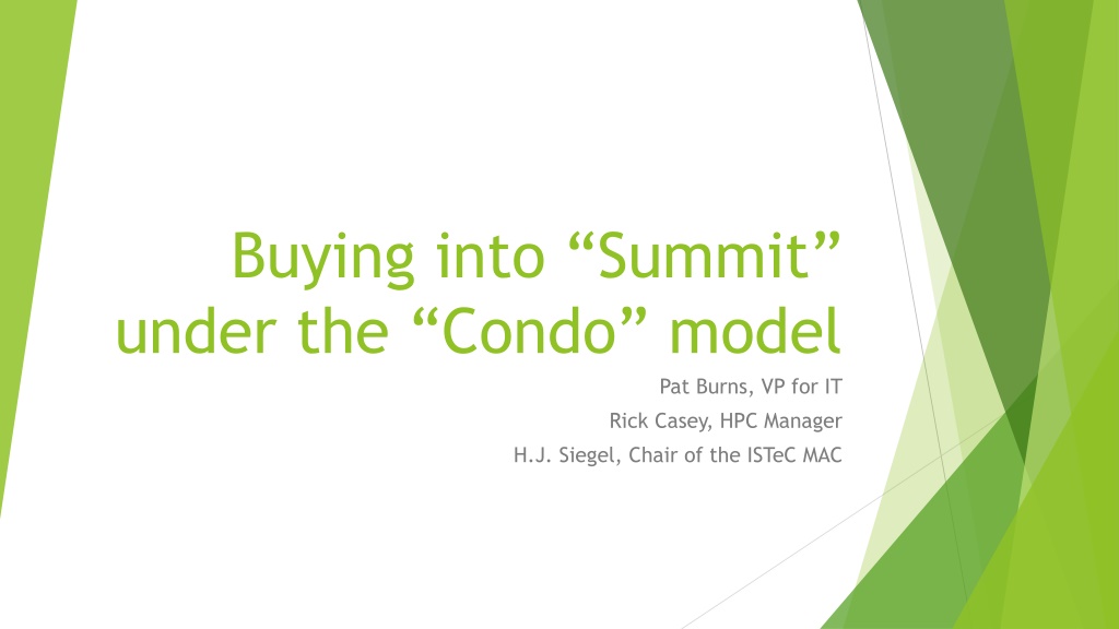 buying into summit under the condo model n.w