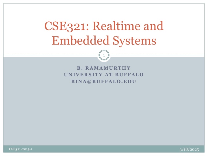 cse321 realtime and embedded systems n.w