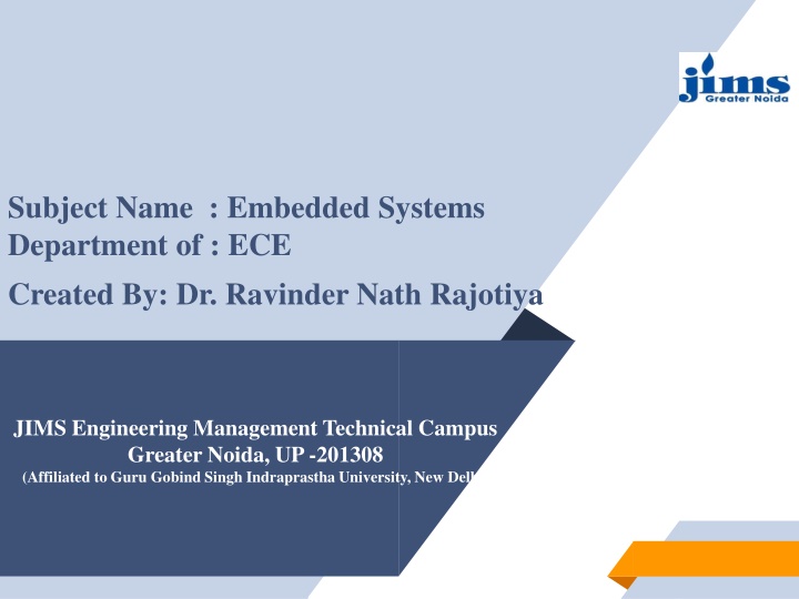 subject name embedded systems department n.w