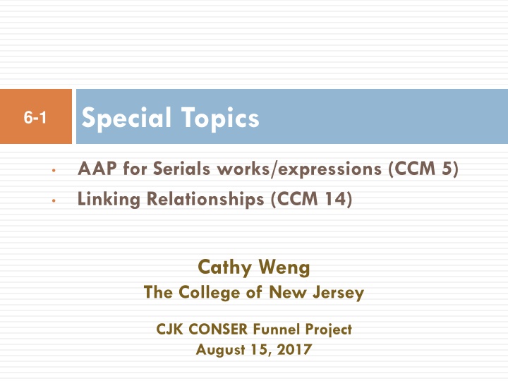 special topics n.w