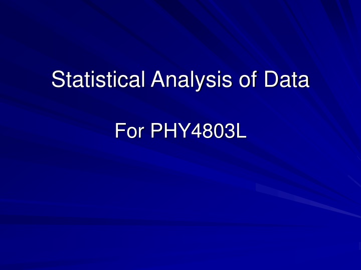 statistical analysis of data n.w