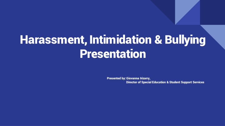 harassment intimidation bullying presentation n.w