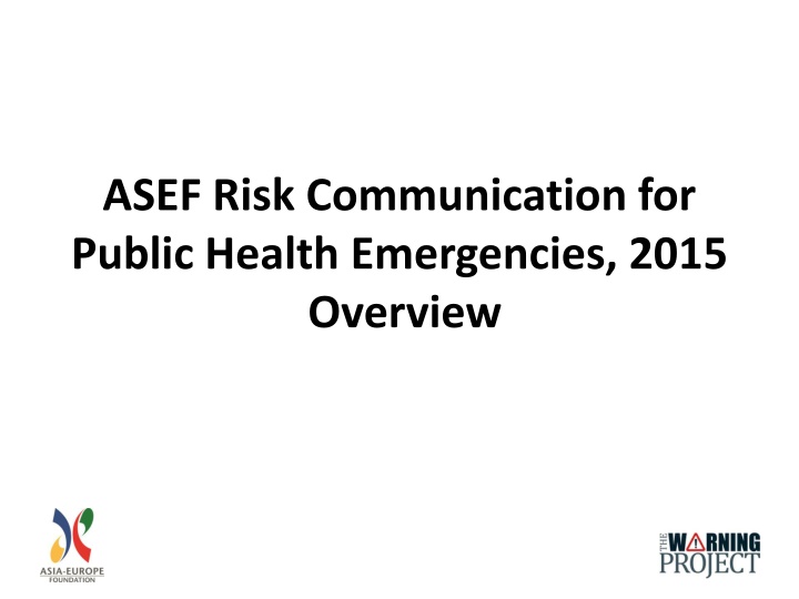 asef risk communication for public health n.w