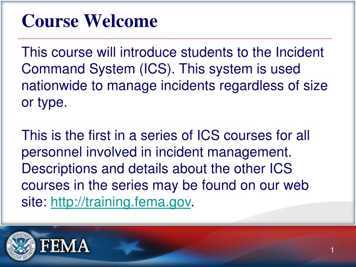 course welcome n.w
