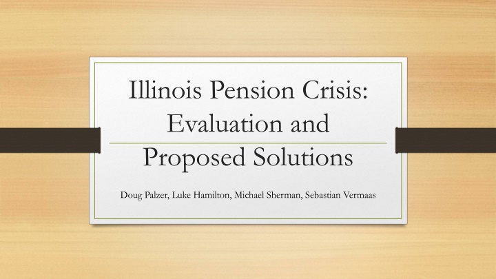 illinois pension crisis evaluation and proposed n.w