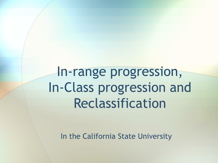 in range progression in class progression n.w