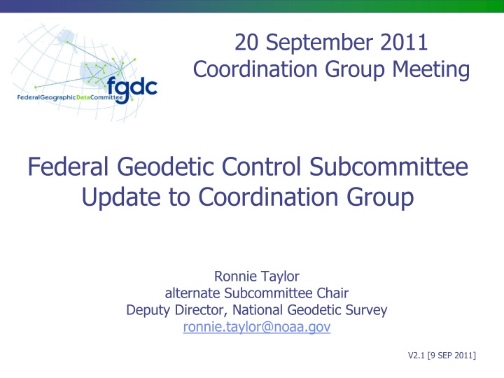 20 september 2011 coordination group meeting n.w