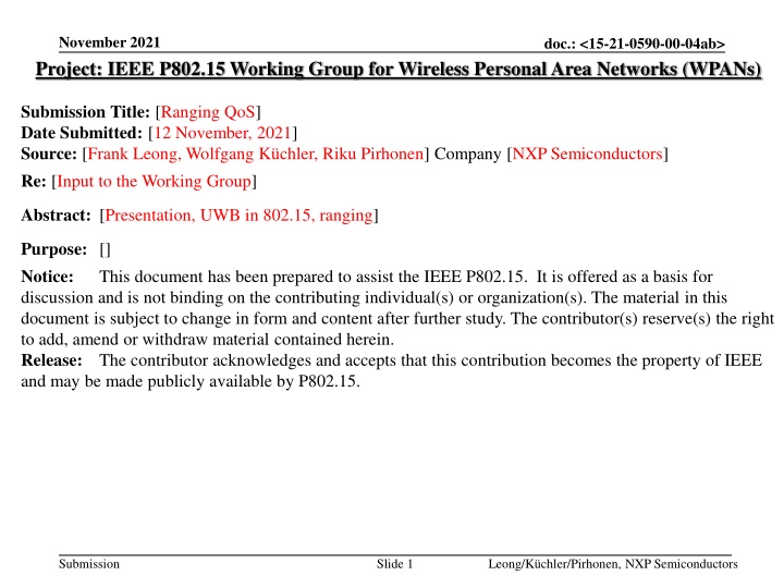 november 2021 project ieee p802 15 working group n.w