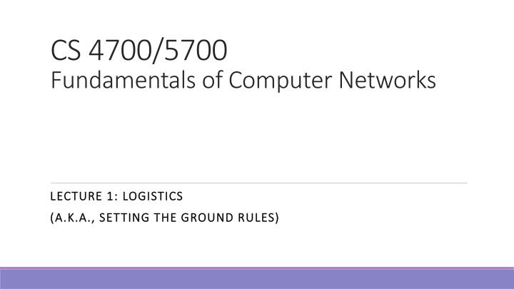 cs 4700 5700 fundamentals of computer networks n.w