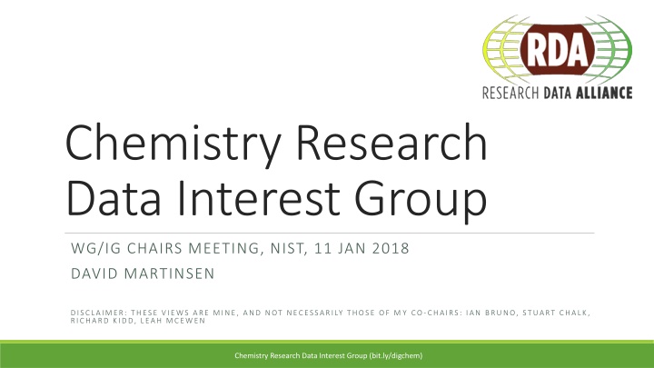 chemistry research data interest group n.w