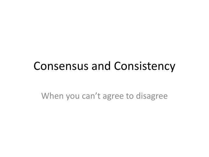 consensus and consistency n.w