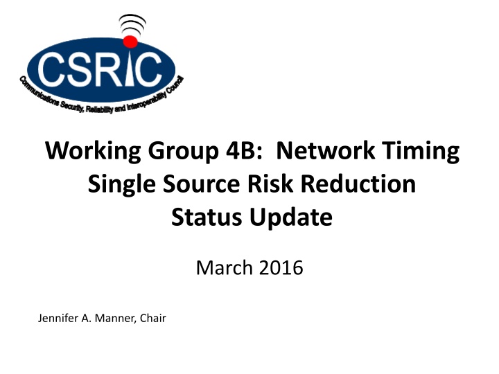 working group 4b network timing single source n.w