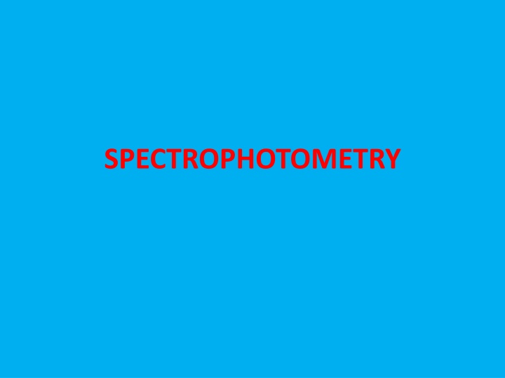 spectrophotometry n.w